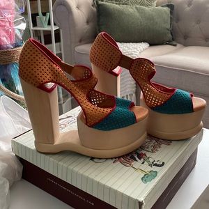 Jeffrey Campbell perforated cutout wedge